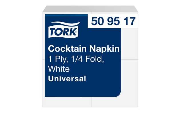 Servett TORK Cocktail 1-lags vit 500/fp