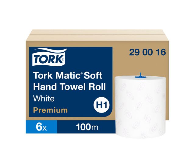 Handduk TORK Pre H1 2-lag vit 6/fp
