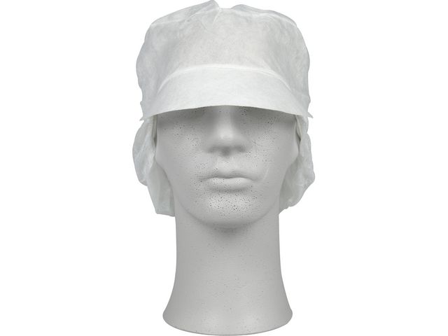 Hårskydd med skärm vit L 100/fp