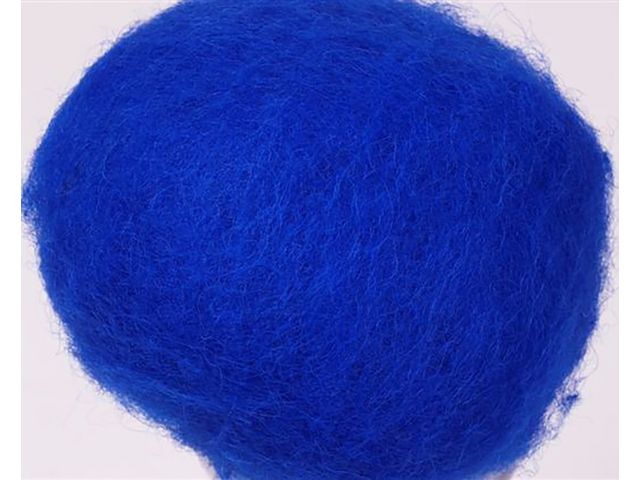 Kardad ull 250g blå