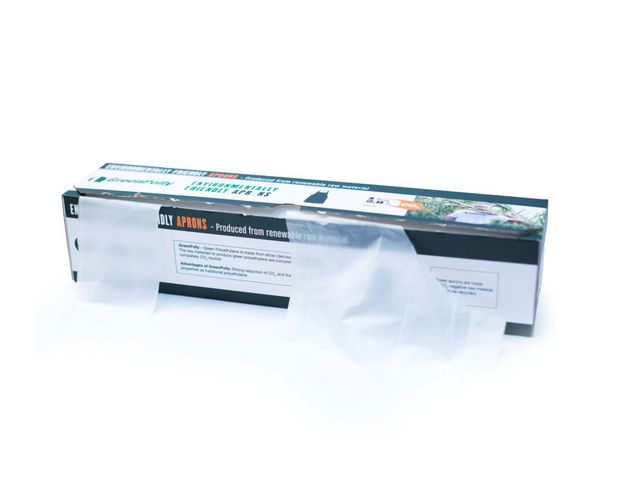 Engångsförkläde GrPolly 800x1250mm 50/rl
