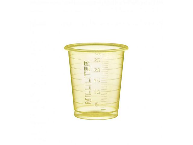 Medicinbägare Eco 30ml smal gul 90/fp
