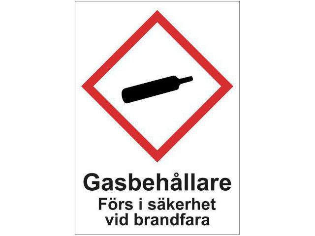 Skylt Gasbehållare A4 Aluminium