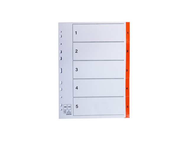 Register plastflik 1-5 orange 20/fp