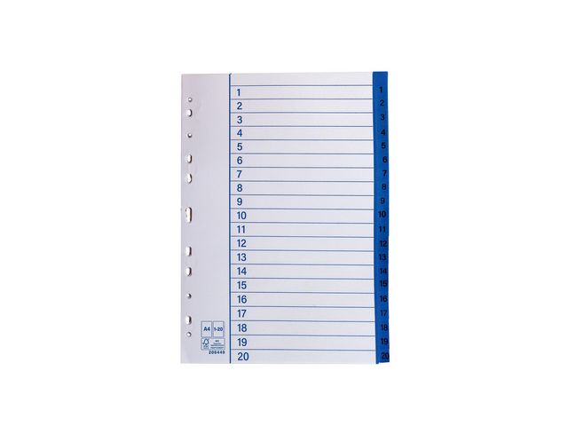 Pappersregister A4 1-20 10/fp
