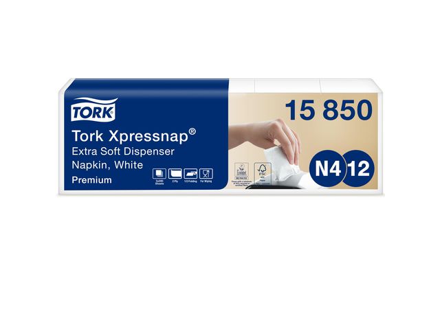 Servett TORK Pre N4 2-lags vit 1000/fp