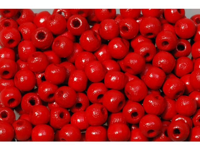 Träpärla 8 mm röd 200/fp