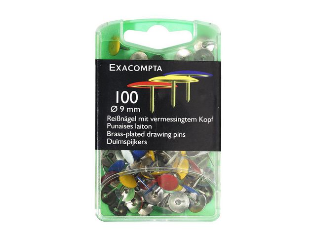 Häftstift EXACOMPTA sort.färger 100/fp