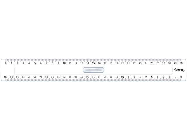 Linjal LYRECO med 2 mått 30cm glasklar