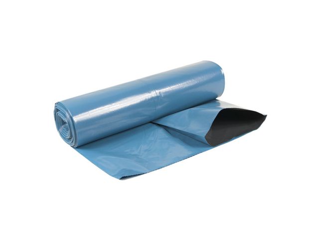 Plastsäck LD-coex 125L 55my blå/sv 25/rl