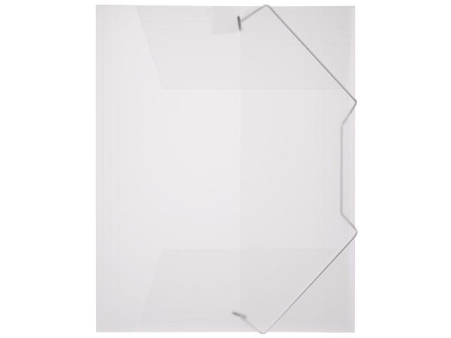 Gummibandsmapp plast 3-kl A4 transp/klar