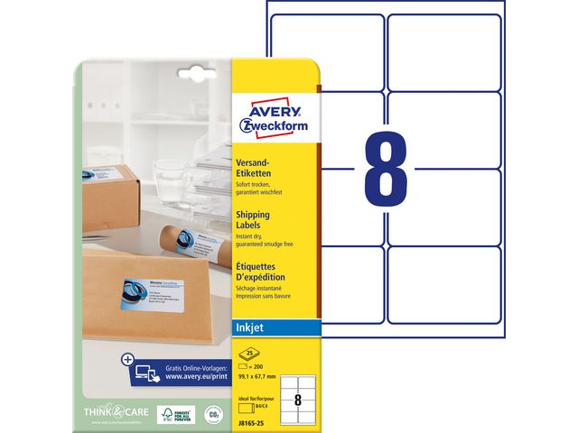 Etikett AVERY QD 99,1x67,7 200/fp