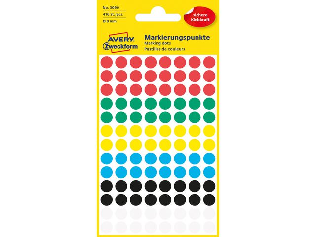 Färgkodningsprick AVERY Ø8mm färg 416/fp