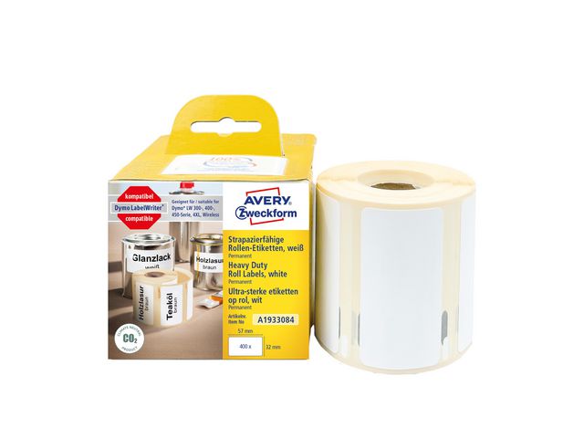 Etikett AVERY Slitst. 57x32mm 400/fp