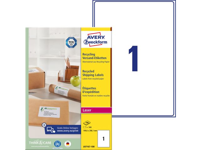 Etikett AVERY QP 19,9x298,1mm 100/fp
