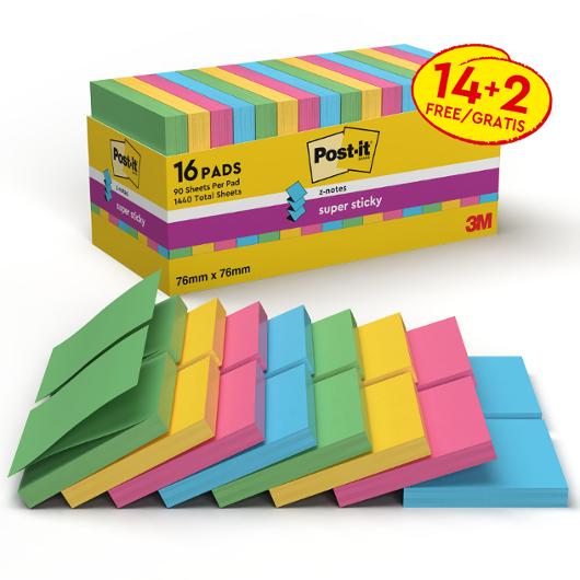 Notes POST-IT SS Carniva 76x76mm 14+2/fp