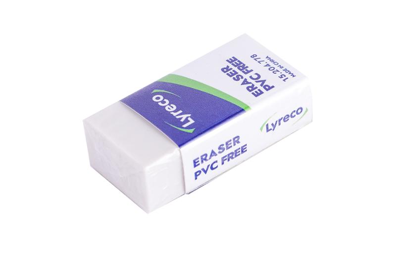 Radergummi LYRECO 42x20x12mm vit