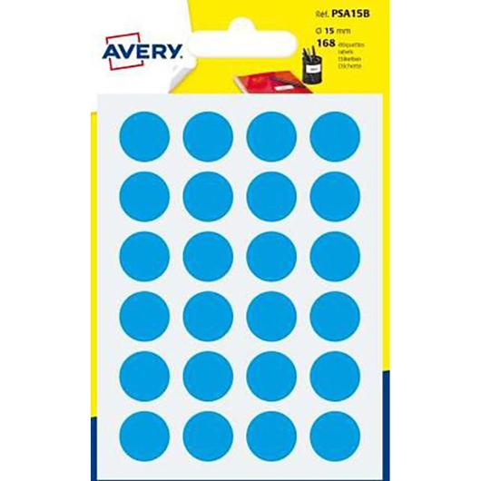 Etikett AVERY 15mm blå 168/fp