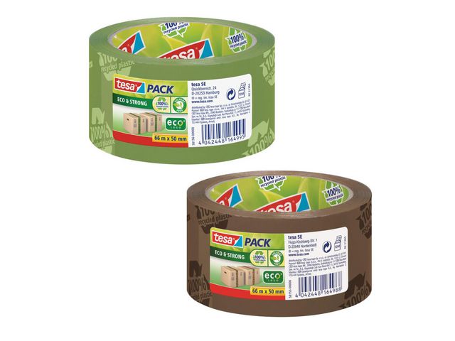 Packtejp TESA Eco Str.50mmx66m grön logo