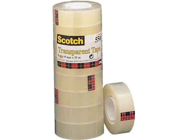 Kontorstejp SCOTCH 550 transp. 19mmx33m
