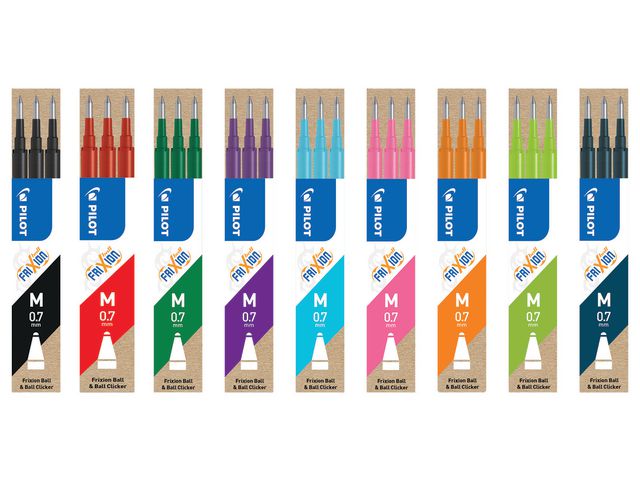 Refill PILOT Frixion 0,7mm svart 3/fp