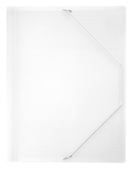 Gummibandsmapp plast 3-kl A4 transp vit