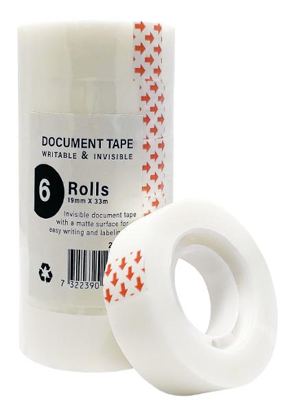Dokumenttejp skrivbar 19mmx33m