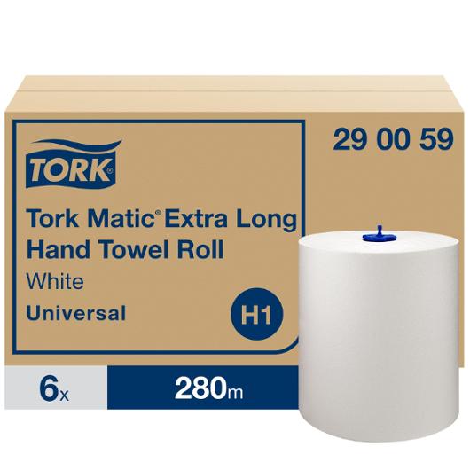 Handduk TORK Uni H1 1-lag vit 280m